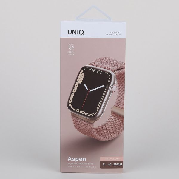 Uniq Bracelet tressé Aspen Apple Watch 1-9 / SE - 38/40/41 mm - Rose Pamplemousse