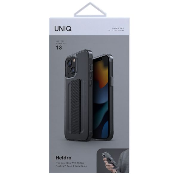 Uniq Coque arrière Heldro Flexgrip iPhone 13 - Gris
