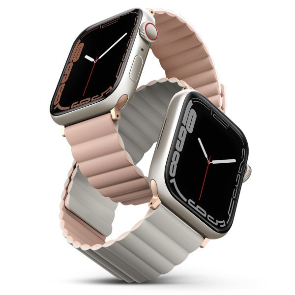 Uniq Bracelet double face Revix Apple Watch 1-9 / SE / Ultra (2) - 42/44/45/49 mm - Blush Pink / Beige