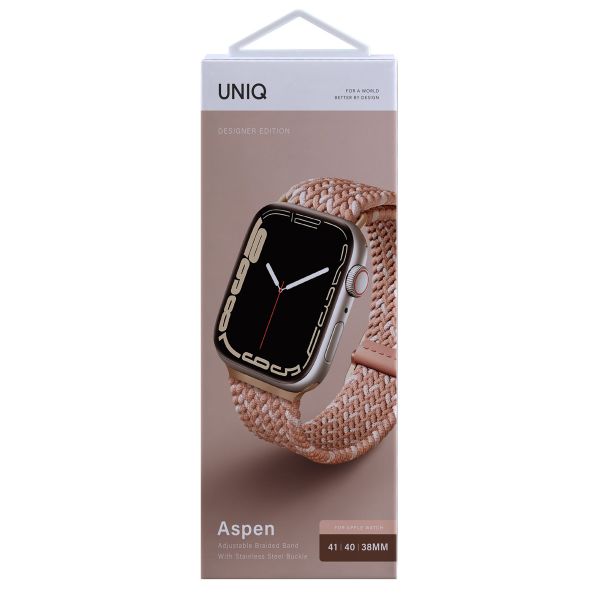 Uniq Bracelet tressé Aspen Designer Edition Apple Watch 1-9 / SE - 38/40/41 mm - Rose Agrume