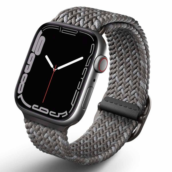 Uniq Bracelet tressé Aspen Designer Edition Apple Watch 1-9 / SE / Ultra (2) - 42/44/45/49 mm - Gris Galet