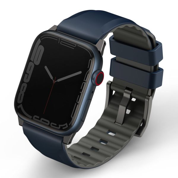 Uniq Bracelet Linus en silicone AiroSoft™ Apple Watch 1-9 / SE / Ultra (2) - 42/44/45/49 mm - Bleu Nautique