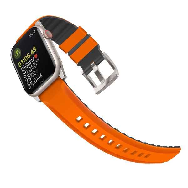 Uniq Bracelet Linus en silicone AiroSoft™ Apple Watch 1-9 / SE / Ultra (2) - 42/44/45/49 mm - Orange Volt