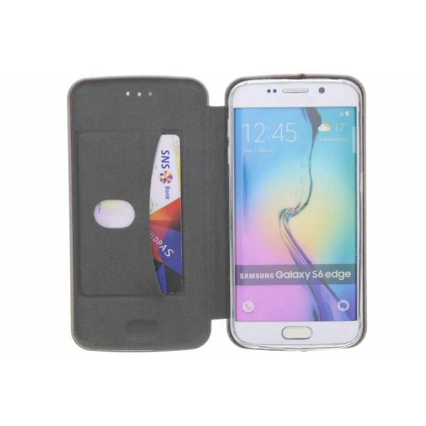 Étui de téléphone portefeuille Slim Folio Samsung Galaxy S6 Edge - Noir