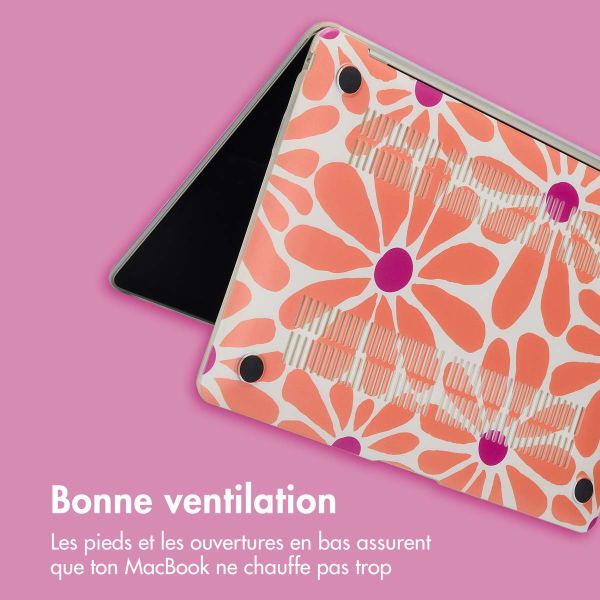 imoshion Coque Design Laptop MacBook Air 15 pouces (2023) / Air 15 pouces (2024) M3 chip - A2941 / A3114 - Orange Flower Connect