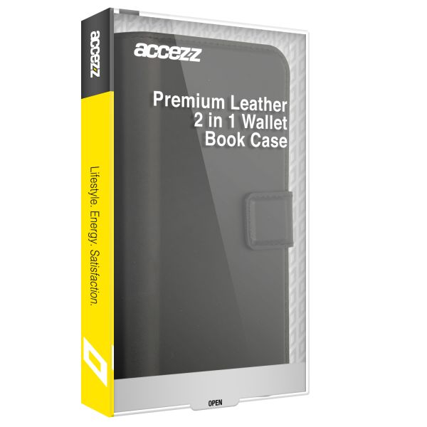 Accezz Premium Leather 2 in 1 Wallet Bookcase l'iPhone 15 Pro - Noir
