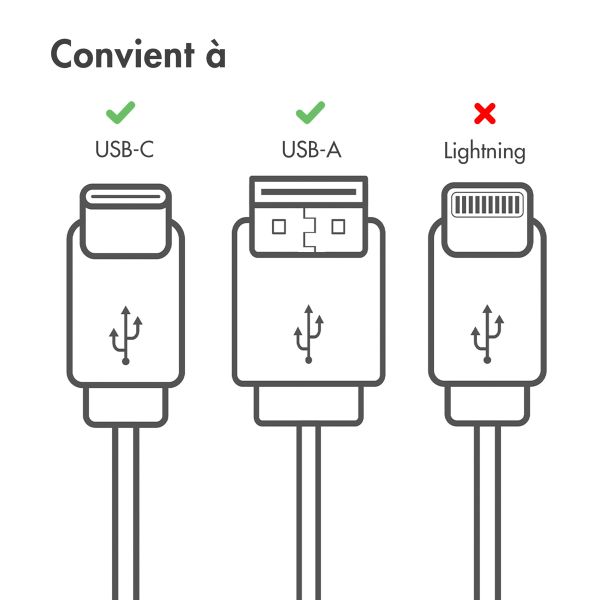 iMoshion Braided USB-C vers câble USB - 2 mètre  - Noir