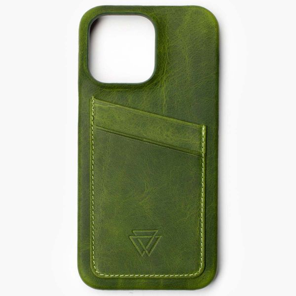 Wachikopa Coque Full Wrap C.C. avec 2 porte-cartes iPhone 14 Pro - Forest Green