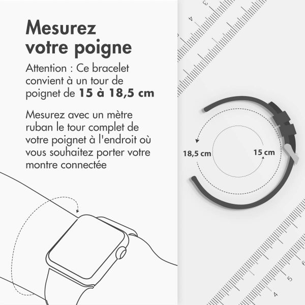 imoshion Bracelet sport⁺ Apple Watch Series 1-10 / SE / Ultra (2) - 42/44/45/46/49 mm - Taille S/M - Pure Platinum & White