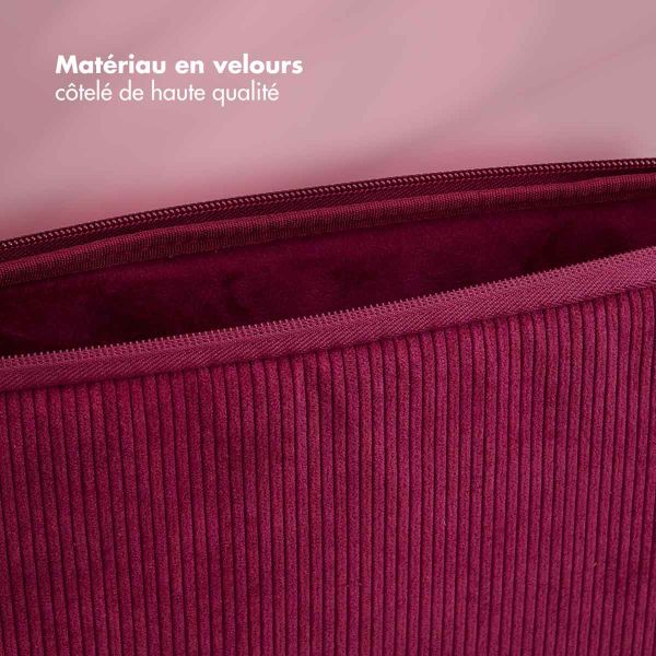 Selencia Pochette ordinateur Corduroy 15-16 pouces - Dark Rose