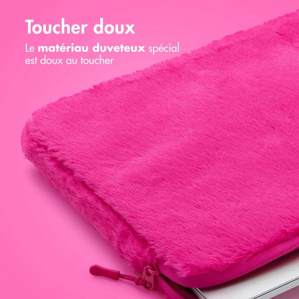 imoshion Pochette ordinateur Fluffy 15-16 pouces - Hot Pink