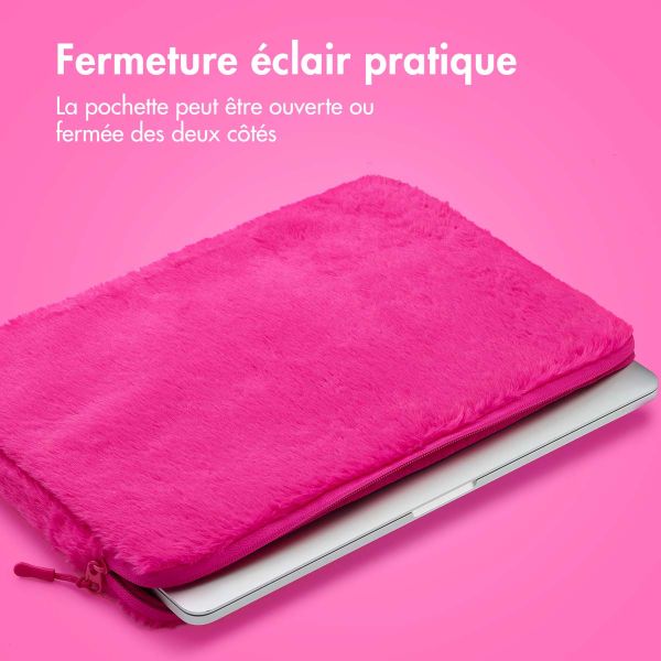 imoshion Pochette ordinateur Fluffy 15-16 pouces - Hot Pink