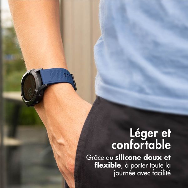 imoshion Bracelet QuickFit® en silicone - Connexion Garmin Watch 22 mm - Bleu foncé