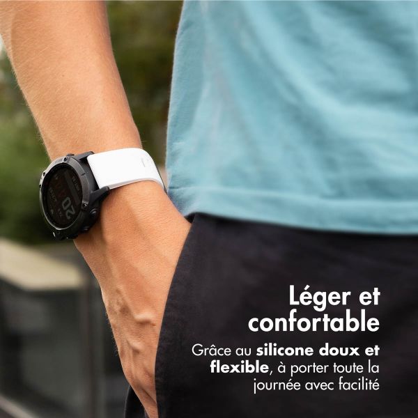 imoshion Bracelet QuickFit® en silicone - Connexion Garmin Watch 26 mm - Blanc