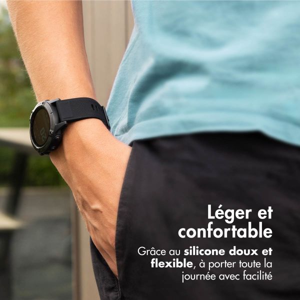 imoshion Bracelet QuickFit® en silicone - Connexion Garmin Watch 26 mm - Noir