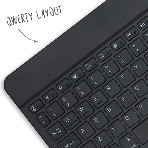 Accezz Étui de tablette portefeuille Bluetooth Clavier QWERTY iPad Pro 13 (2024) M4 - Noir