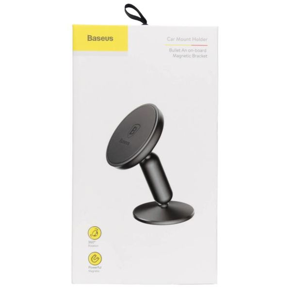 Baseus Magnetic Car Mount Samsung Galaxy S20 Plus - Support de téléphone pour voiture - Tableau de bord ou pare-brise - Magnétique - Noir