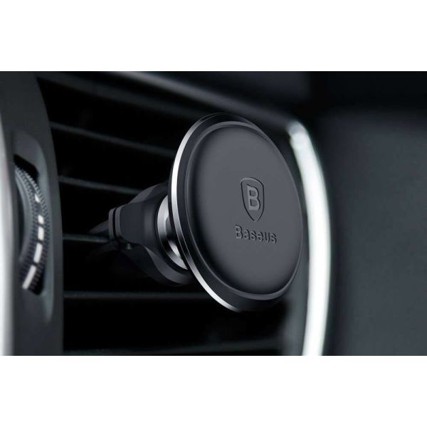 Baseus Air Vent Magnetic Car Mount Cable Clip Google Pixel 7 Pro - Support de téléphone de voiture - Grille de ventilation - Magnétique - Noir