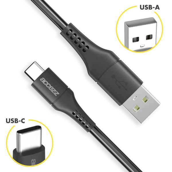 Accezz Câble USB-C vers USB Samsung Galaxy S23 Ultra - 1 mètre - Noir