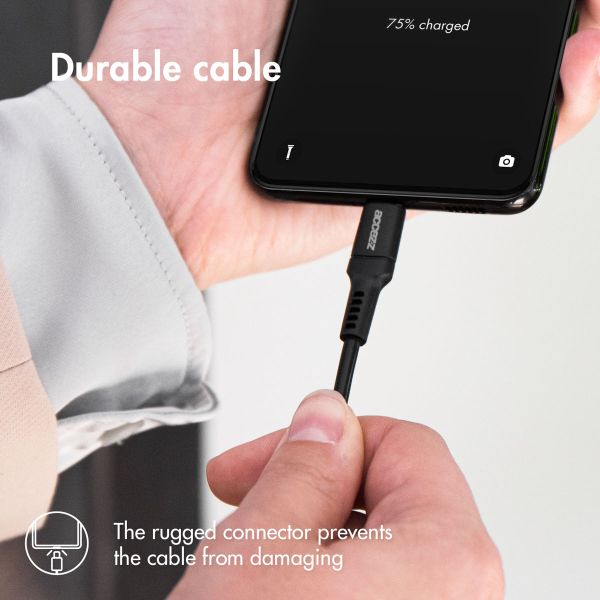 Accezz Câble USB-C vers USB iPhone 15 Plus - 1 mètre - Noir