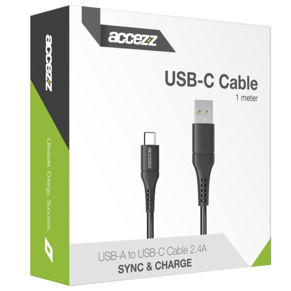 Accezz Câble USB-C vers USB Samsung Galaxy A32 (5G) - 1 mètre - Noir