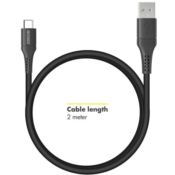Accezz Câble USB-C vers USB iPhone 15 Pro Max - 2 mètre - Noir