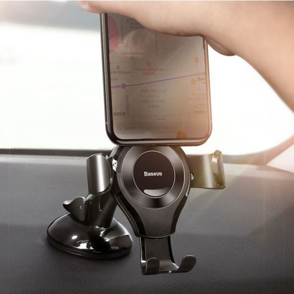 Baseus Osculum Type Gravity Car Mount iPhone 13 Mini - Support de téléphone pour voiture - Tableau de bord - Noir
