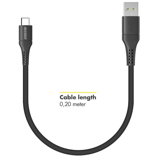 Accezz Câble USB-C vers USB Samsung Galaxy A21s - 0,2 mètre - Noir