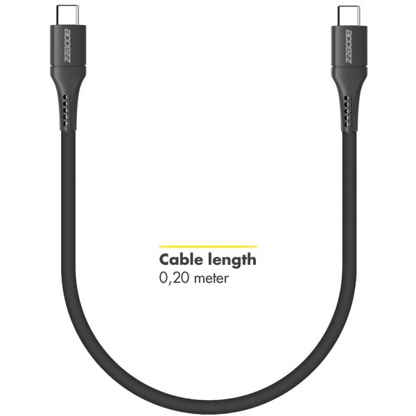 Accezz Câble USB-C vers USB-C Samsung Galaxy A22 (5G) - 0,2 mètres - Noir