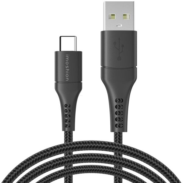 iMoshion Câble USB-C vers USB Samsung Galaxy A51 - Textile tressé - 3 mètres - Noir