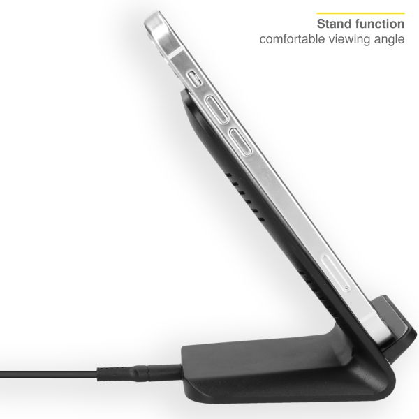 Accezz Chargeur sans fil Qi Desk iPhone 15 Pro - Chargeur sans fil - 10 Watt - Noir