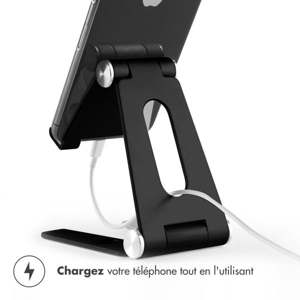 iMoshion Support de téléphone de bureau iPhone 6s - Support de tablette de bureau - Réglable - Aluminium - Noir