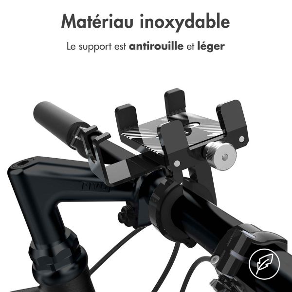 Accezz Support de téléphone pour vélo Samsung Galaxy A41 - Réglable - Universel - Aluminium - Noir