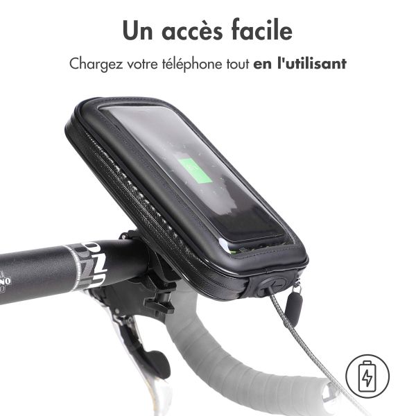 Accezz Support de téléphone vélo iPhone 6 Plus - Universel - Avec étui - Noir