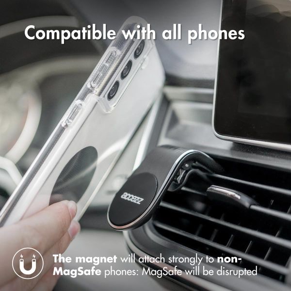 Accezz Support de téléphone pour voiture iPhone 14 - Universel - Grille de ventilation - Magnétique - Noir