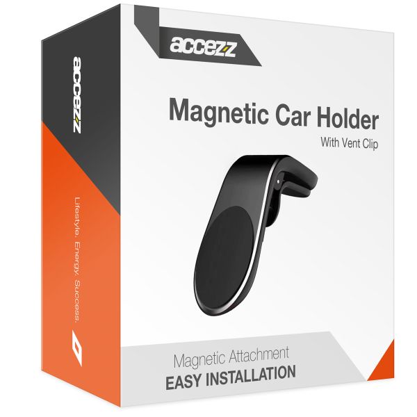 Accezz Support de téléphone pour voiture iPhone 13 - Universel - Grille de ventilation - Magnétique - Noir
