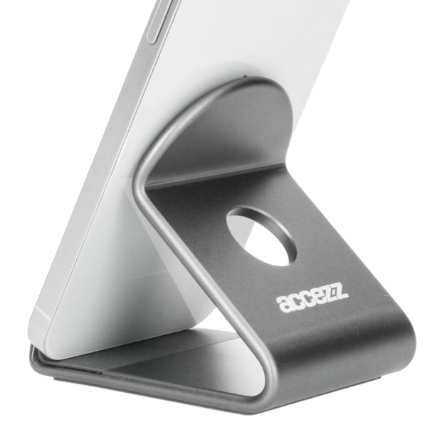 Accezz Support de téléphone de bureau Samsung Galaxy S23 Ultra - Support de tablette de bureau - Premium - Aluminium - Gris