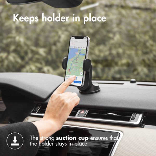 Accezz Support de téléphone pour voiture iPhone 12 - Réglable - Universel - Tableau de bord et pare-brise - Noir