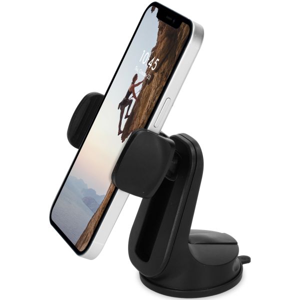 Accezz Support de téléphone pour voiture iPhone 11 Pro Max - Réglable - Universel - Tableau de bord et pare-brise - Noir