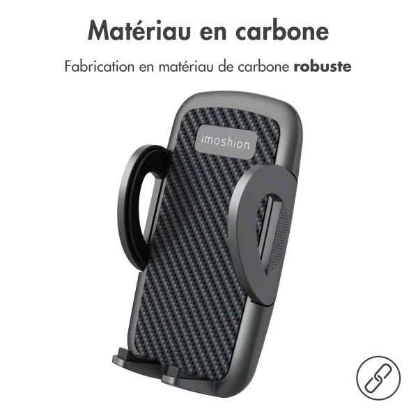 iMoshion Support de téléphone pour voiture iPhone 12 - Réglable - Universel - Carbone - Grille de ventilation - Noir