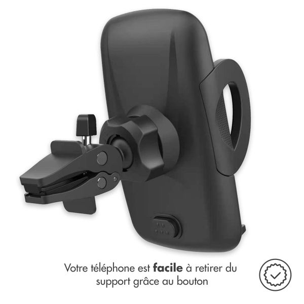 imoshion Support de téléphone pour voiture Samsung Galaxy A22 (5G) - Réglable - Universel - Carbone - Grille de ventilation - Noir