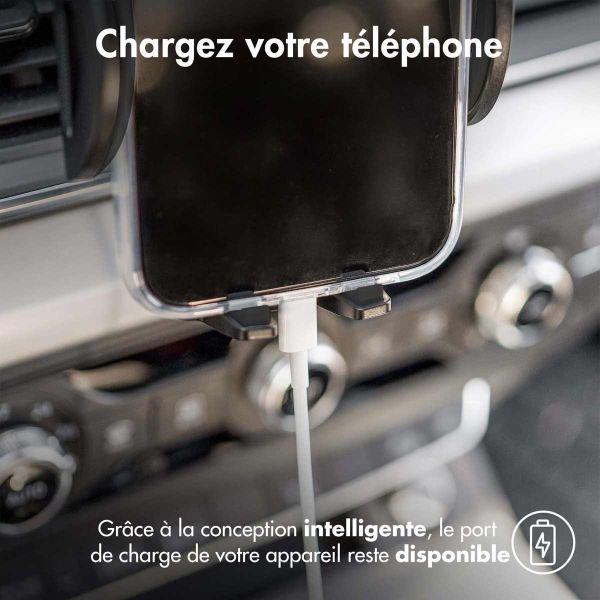 iMoshion Support de téléphone pour voiture Samsung Galaxy S22 - Réglable - Universel - Carbone - Grille de ventilation - Noir