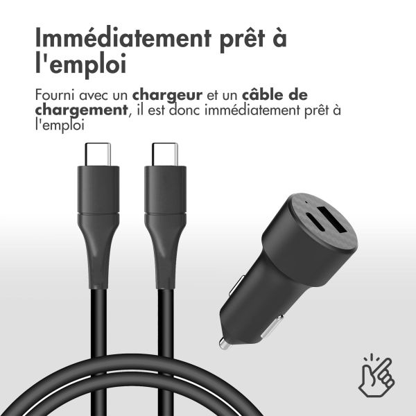 Accezz Support de téléphone de voiture Samsung Galaxy S22 - Chargeur sans fil - Tableau de bord et pare-brise - Noir