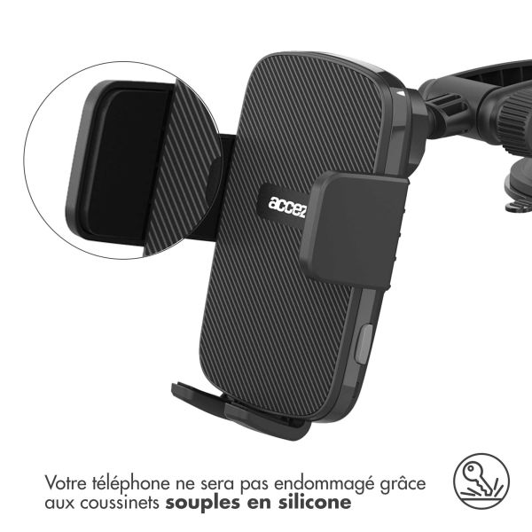 Accezz Support de téléphone de voiture iPhone 14 - Chargeur sans fil - Tableau de bord et pare-brise - Noir