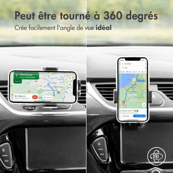 Accezz Support de téléphone pour voiture Google Pixel 6a - Chargeur sans fil - Grille d'aération - Noir