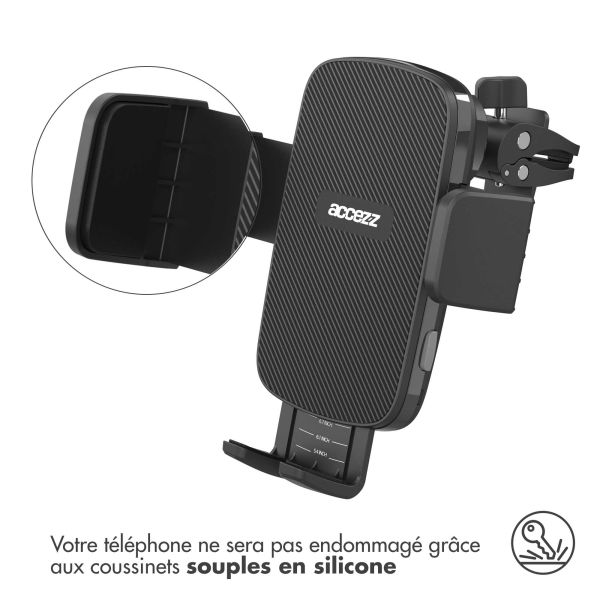 Accezz Support de téléphone pour voiture iPhone 12 - Chargeur sans fil - Grille d'aération - Noir