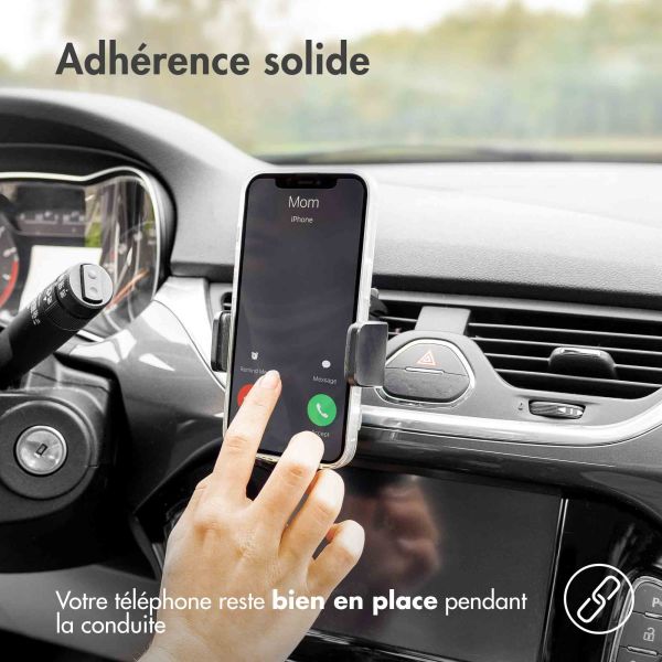 Accezz Support de téléphone pour voiture iPhone 7 - Chargeur sans fil - Grille d'aération - Noir