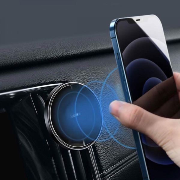 Baseus Radar Magnetic Car Mount Samsung Galaxy S23 - Support de téléphone de voiture - Grille de ventilation - Tableau de bord - Magnétique - Noir
