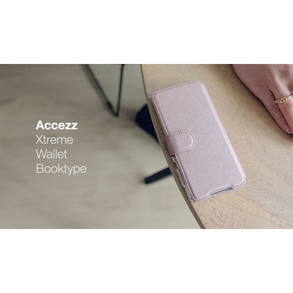 Accezz Étui de téléphone portefeuille Xtreme Wallet iPhone 14 Plus - Rose Dorée