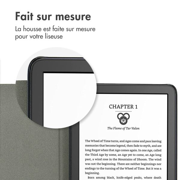 imoshion Étui de liseuse portefeuille Canvas Sleepcover Amazon Kindle (2022) 11th gen - Glitter Dorée